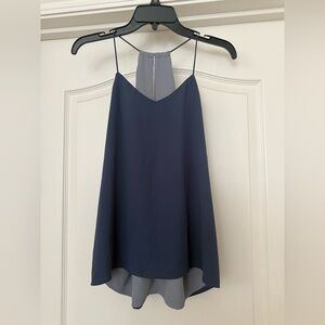 NWT $40 EXPRESS Reversible V-Neck Downtown Cami Tank Top Blue/Gray XS